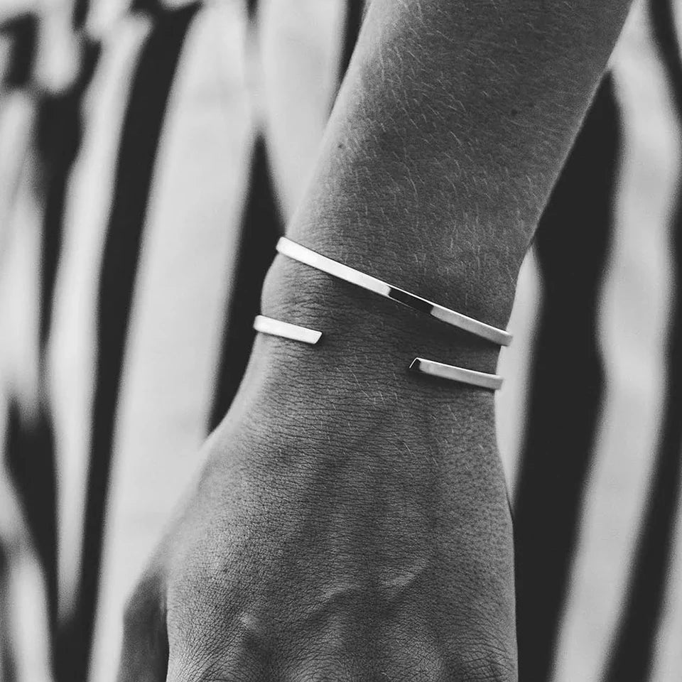 3.5MM unisize cuff bracelet (silver)