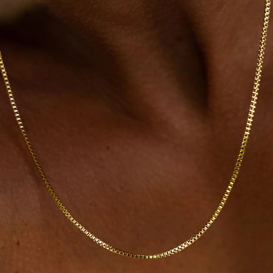 Box chain necklace 1.5MM (gold)
